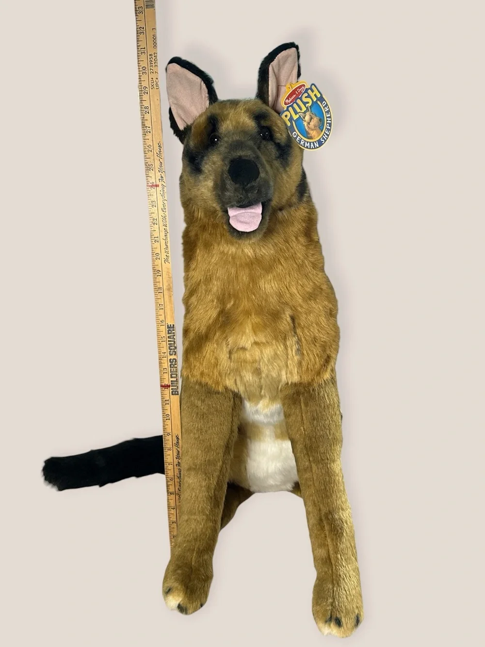 Lifelike 31” Melissa & Doug German Shepherd Plush Realistic | Stuffed Animal Toy